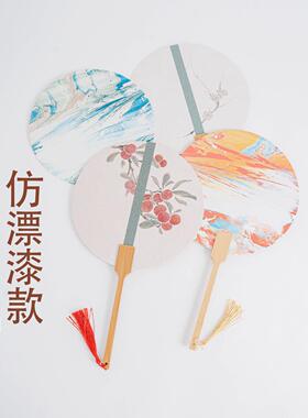 敦煌文创设计所仿漂漆款团扇夏日古风中式古典女汉服旗袍舞蹈扇