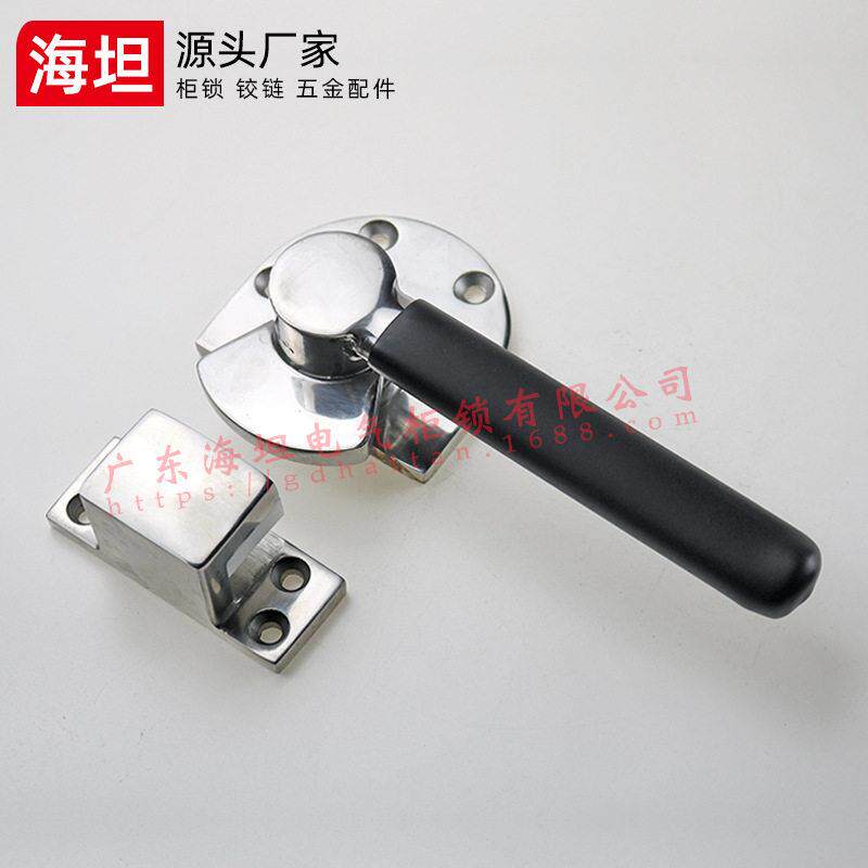 304不锈钢带胶套旋转迫紧密闭把手工业机械设备重型设备门拉手