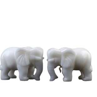 阿富汗白玉象摆件一对 吸水大象 玉如意白象大量批发