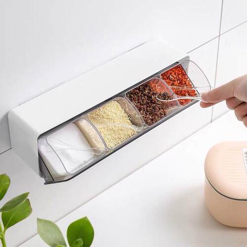 Home Kitchen Seasoning Box Set, Multi-compartment Storage fo