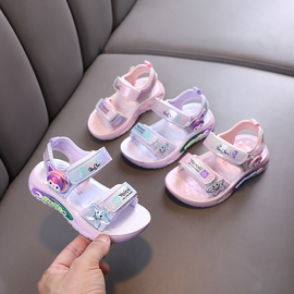 女童凉鞋2024夏女宝宝公主鞋，软底儿童沙滩鞋中小童小女孩学步凉鞋