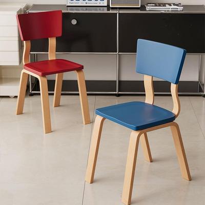 中古餐椅家用实木BC40设计师靠背椅书桌椅彩色网红简约高级感椅子