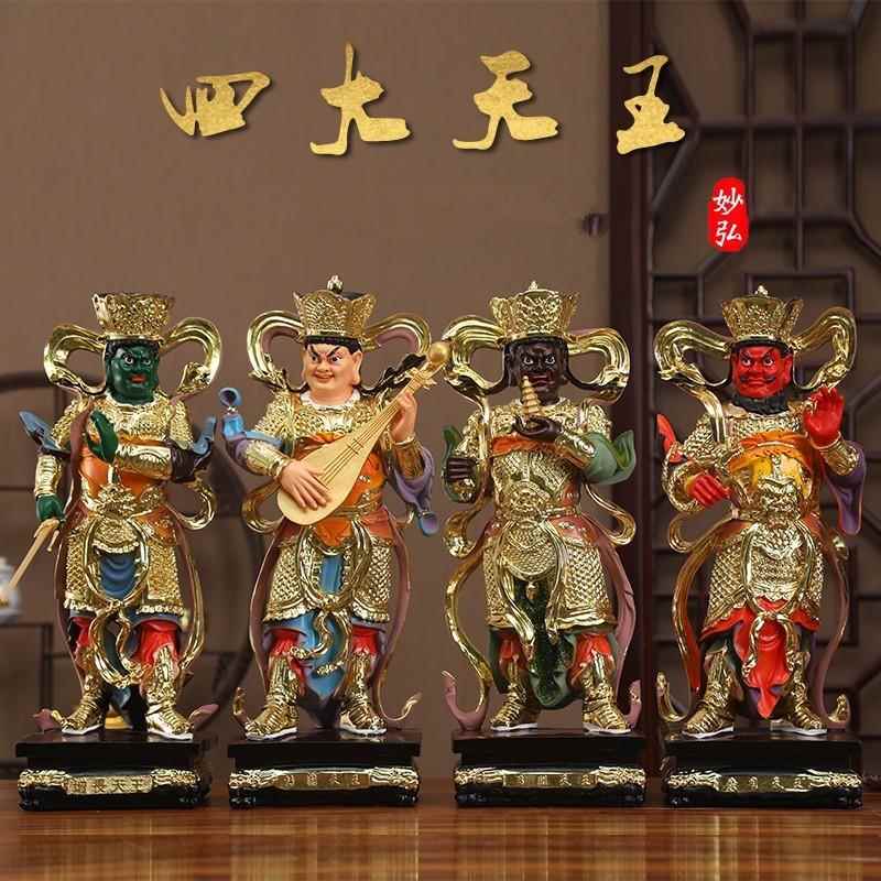 家用四大天王佛像供奉四大金刚护法神像寺庙守护神持国天王摆件