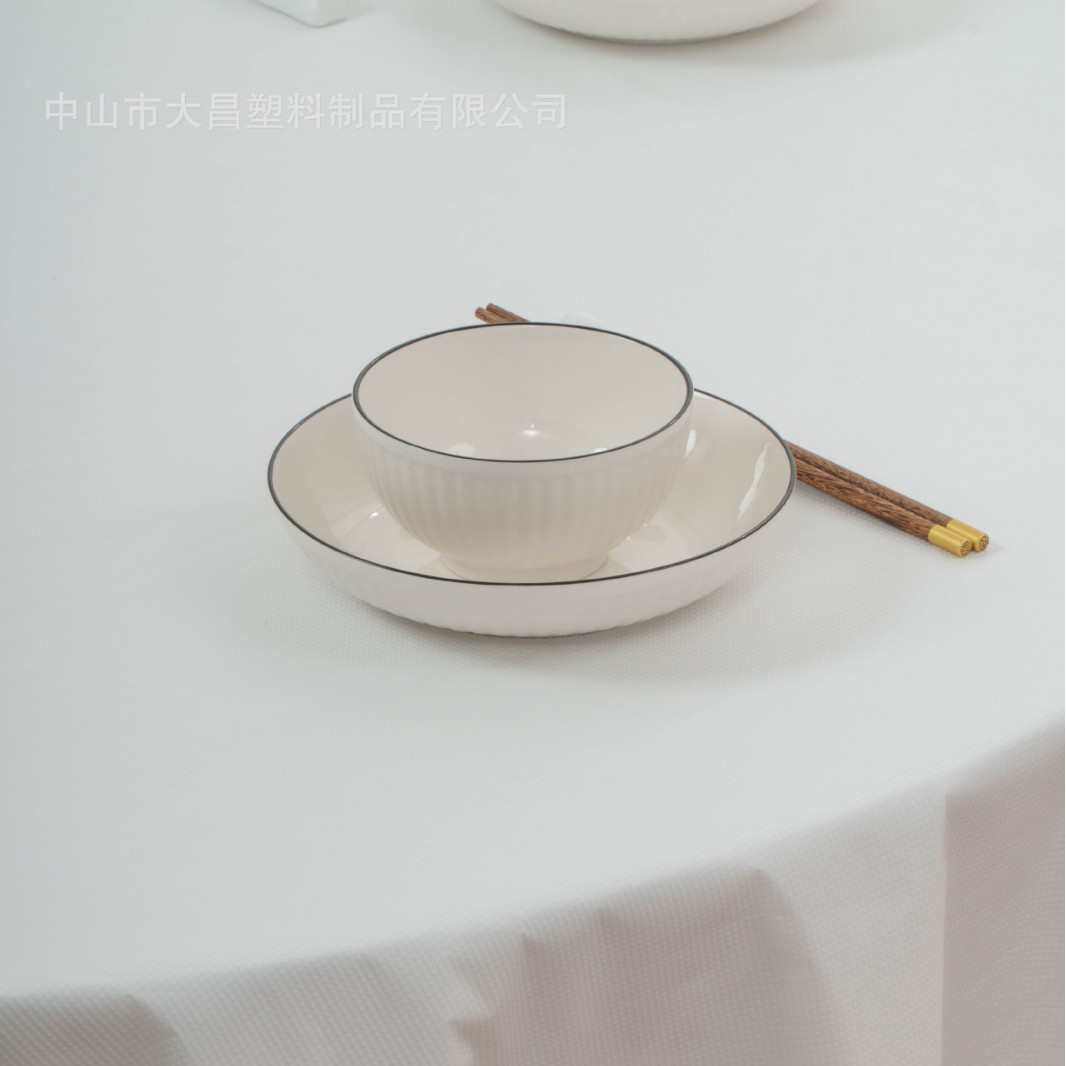 头桌布防大排档桌布圆石格子餐酒店油加厚防水桌布一次性纯白餐桌