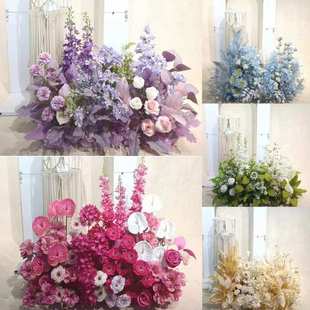 饰开心燕地排花路引花T台花艺婚礼成品绢花 千代兰花排婚庆布置装