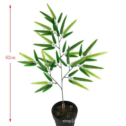 仿真植物3叉富贵竹叶过胶竹叶拍摄竹子背景DIY墙工程装饰摆设