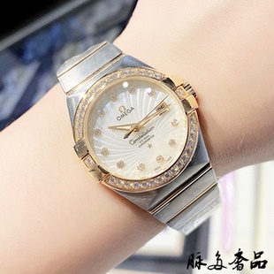 公价9.4万[98新]欧米茄星座手表女表机械原钻123.25.31.20.55.001