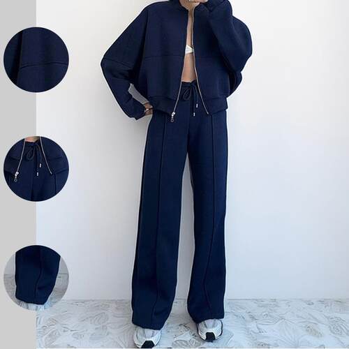 Women's clothing set, lace up hoodie, sports suit