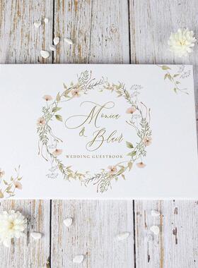Wedding Guestbook Flowers White 38 Sheets Personalized Guest