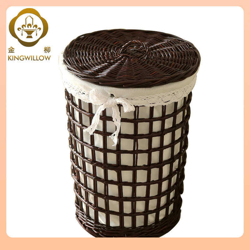 ⌒火锅店衣服收纳筐编织框卫生间脏衣篮藤编篮子带盖装衣娄洗衣