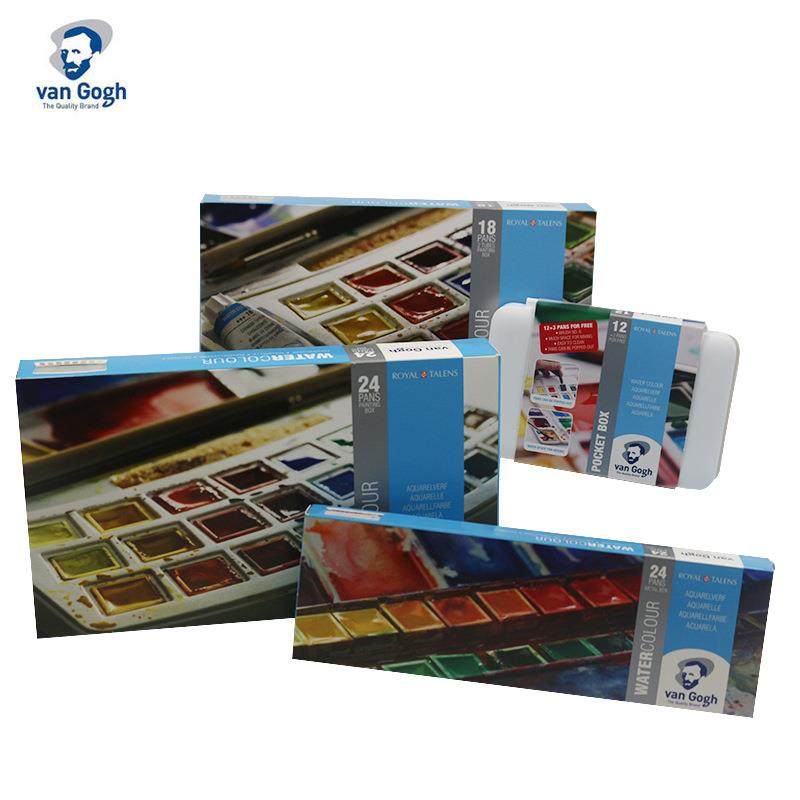 荷兰凡固体块状水彩颜料梵高固体水464彩颜料套42色1高8色1装5色