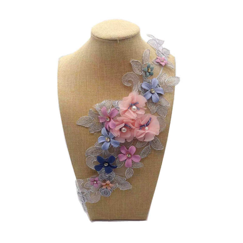 隆盛彩色刺绣蕾丝梅花立体粘花刺绣DIY手缝牛仔裤布贴花补丁贴