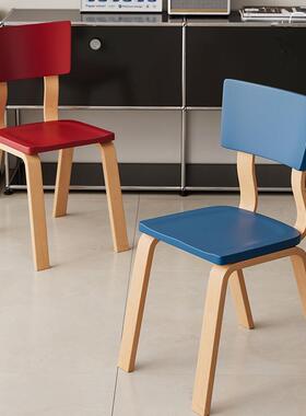 中古餐椅家用实木BC40设计师靠背椅书桌椅彩色网红简约高级感椅子