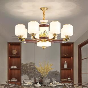 新中式 楼大别墅自建房吊挑灯空跃层楼中楼 灯613吊实木中国风复式