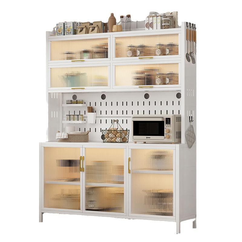 厨房置物架落地餐边柜一体靠墙多层柜门多功能碗柜电器收纳储物柜