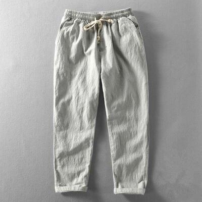 Men's linen pants, cotton linen pants, youth breathable