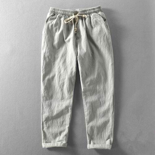 Men's linen pants, cotton linen pants, youth breathable