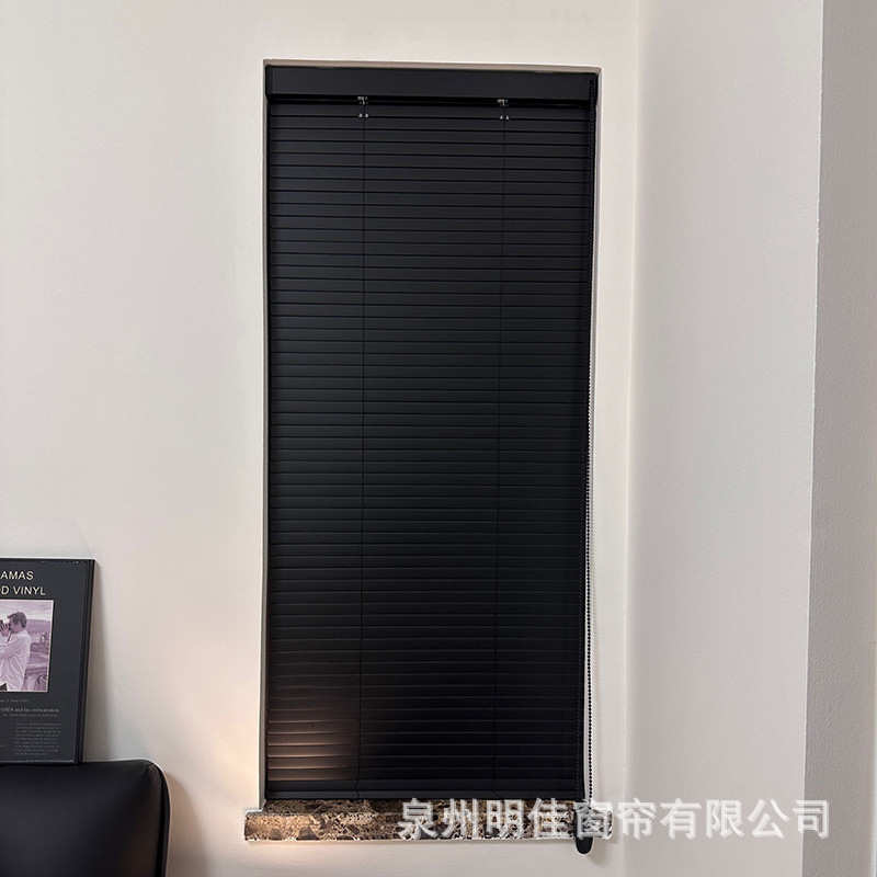 高分子l孔隐pvc防水办公室字型型百叶黑色窗帘卫生间百叶窗厂浴室