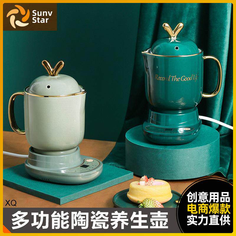 陶瓷养生电炖杯多功能办公室好物小型加热炖煮杯煮粥煮茶牛奶神器