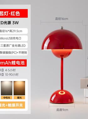 正品丹麦充电调光Vp9 Bud台台灯礼品灯卧室床可灯蘑菇头气氛灯