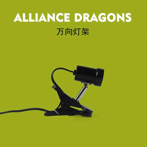 鬃狮蜥灯座爬虫乌龟uva加热保温uvb晒背灯架小宠灯夹雨林缸灯罩架