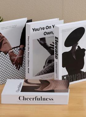 北欧简约风装饰书摆件拍摄道具书客厅电视柜仿真书展厅摆设书模型