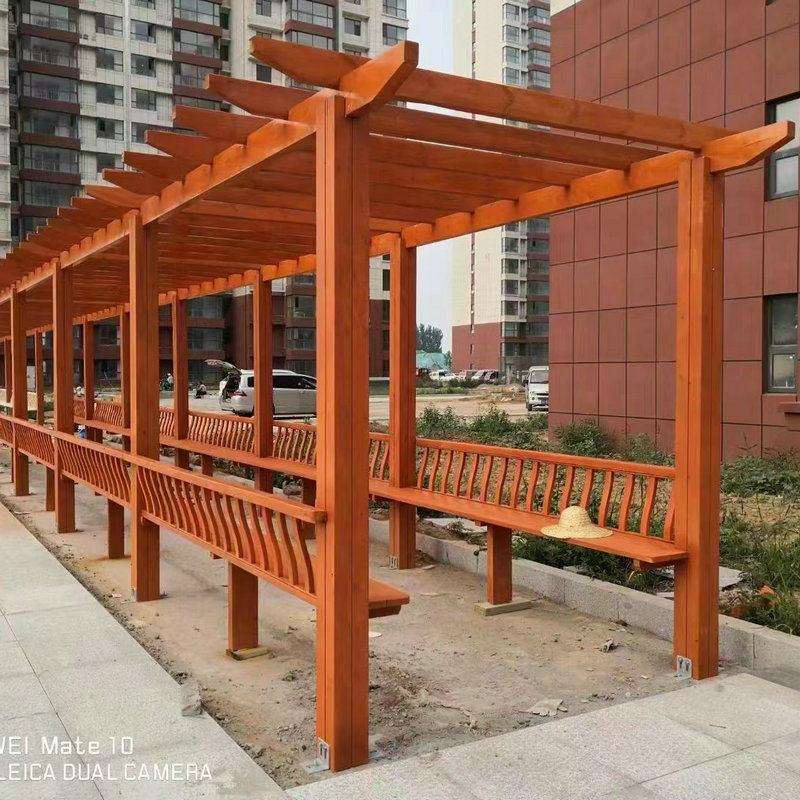 葡萄架防腐木花架露台户外室外围栏凉亭廊架爬藤架花坛遮阳032