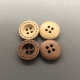 现货批发天然木头扣宽边虚线木质纽扣圆形四眼装 饰扣儿童木质扣