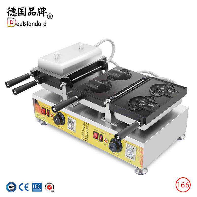 泰迪熊烧开口熊烧冰淇淋熊头烧雪糕皮可装冰淇淋华夫机小熊冰淇淋