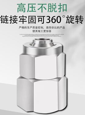 304不锈钢PCF快拧内丝接头高压气管锁母快接直通接头