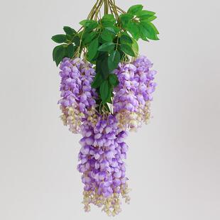 仿真阿勃勒巨型紫藤花长枝塑料假花绢花室内客厅垂吊藤条拍照装饰