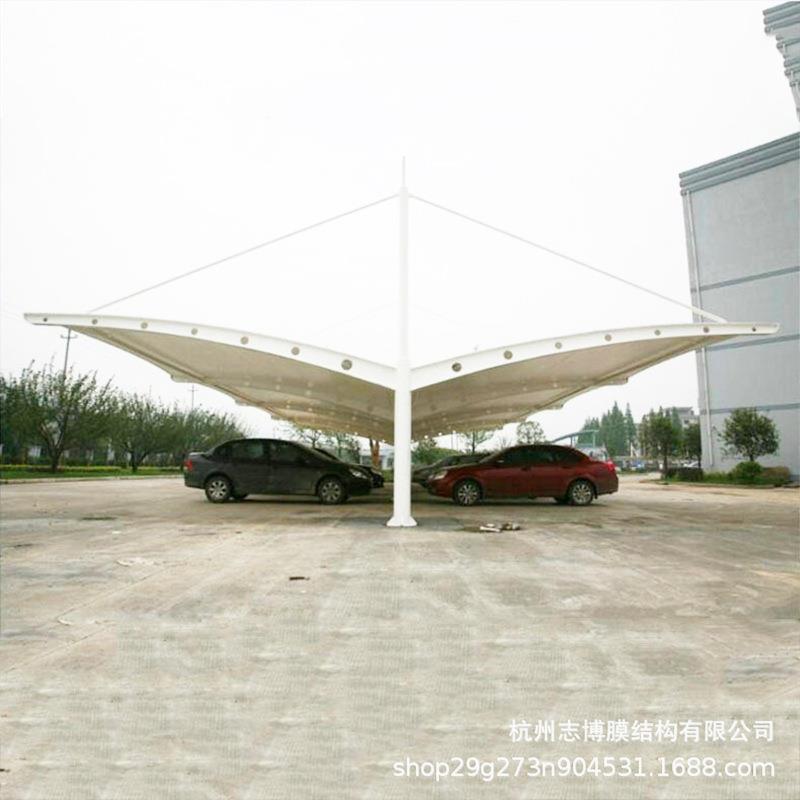 新款直销汽车充电桩遮阳雨篷 小区膜结构钢制停车棚 园区汽车摩托