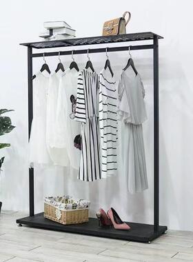 服装店展示衣架铁艺卧架落地式衣室挂架衣帽架欧式简易挂XQO包衣