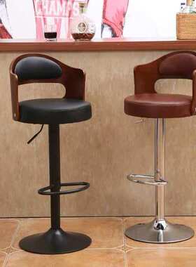 Bw1【2713人收藏】实木吧台椅子现代简约酒吧椅子升降旋转家用靠
