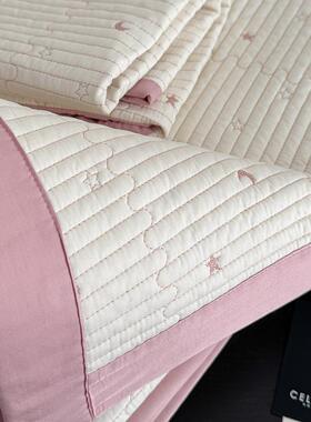 205OJW新款月刺绣莫代星尔天丝盖三件套夏季凉感加厚2夹棉床床单