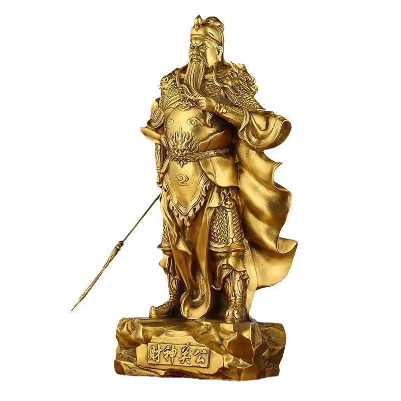 铜关公财神关二爷关公像武财神带刀关公横刀关羽铜器摆件图片