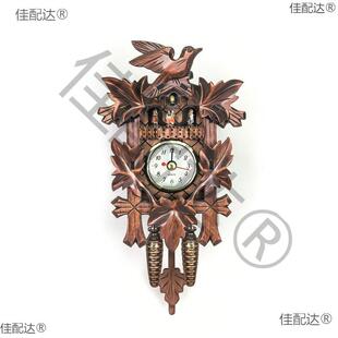 现货挂钟布谷鸟咕咕报时闹钟北欧复古时钟木质客厅钟表熙塔