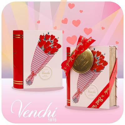 意大利进口venchi闻绮鱼子酱巧克力礼盒铁书款送女友生日礼物糖果