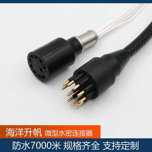 海洋升帆水密连接器 微型10芯压力补偿 ROV水下电机连接插头防水7