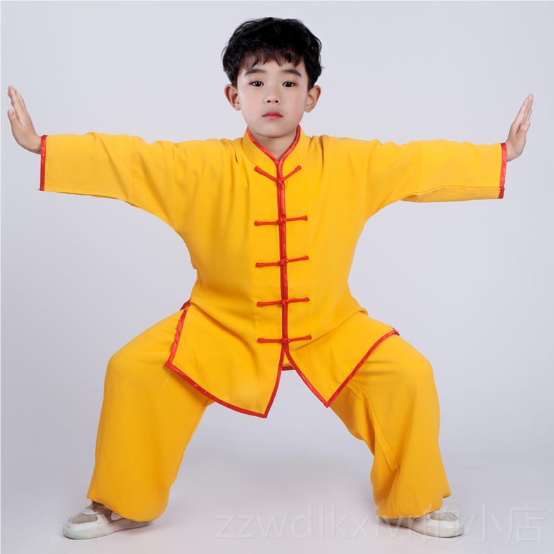 新款童夏季中儿袖太极团服男女武术练功服少儿新短袖训练服体表演