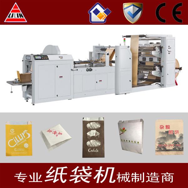 全自动速柔版印刷一体尖底防油牛皮纸袋机