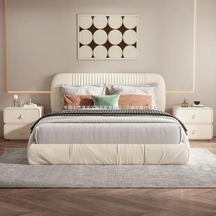 家现代用简约网红实公主风轻奢皮质Z18卧收纳柜免安装 全木床室头