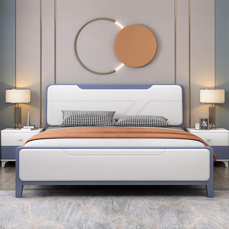 白色现双代简约橡木OHP实木1.人8米漆床主卧高箱储物气压1.5米烤