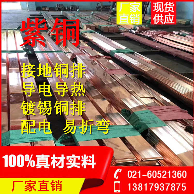 厂家现货直销T2镀锡紫铜排型号全 T2镀锡铜排质量优  接地铜排