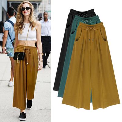 Wide leg pants, plus weight and plus size, women's pants,