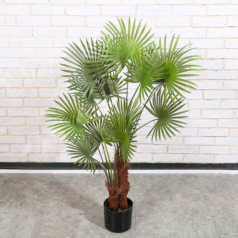 现货仿真植物扇棕葵小葵散葵盆栽尾大型绿植树室-内装饰扇造景摆