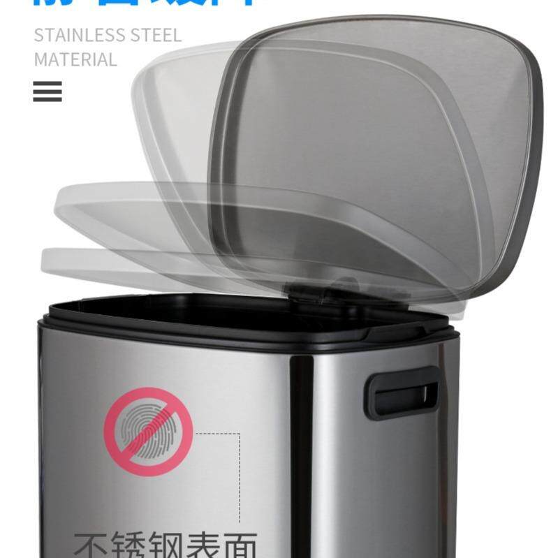 脚踏式不锈钢分类垃圾桶50升特大号工厂室内办公室酒店厨房翻盖L