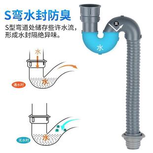 油水分离器排水管出水管连接管隔油池配件软管专用45mm防臭S弯管