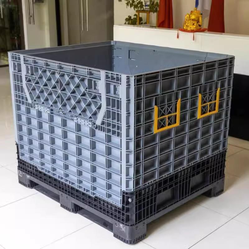 板箱网格料大型周转塑箱带盖厚HFM款卡配盖子可塑料水果塑料叉车
