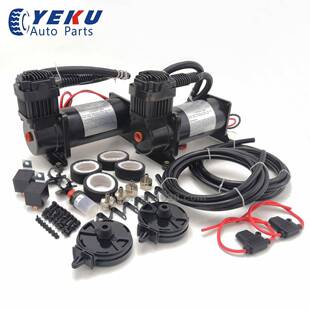 跨境热销汽车改装 气泵200psi电机不锈钢空压机双400C车载充气泵